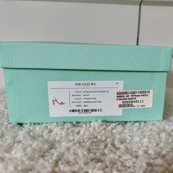 RARE Aquazzura So Nude Block Sandal 85 โ Nude โ Size 36.5 โ Worn Once - Picture 8 of 9